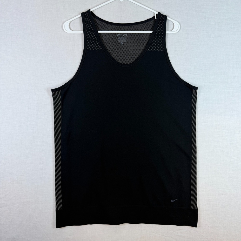 Nike Tank Top Dri-Fit Black Stretch Womens XL Very Comfortable